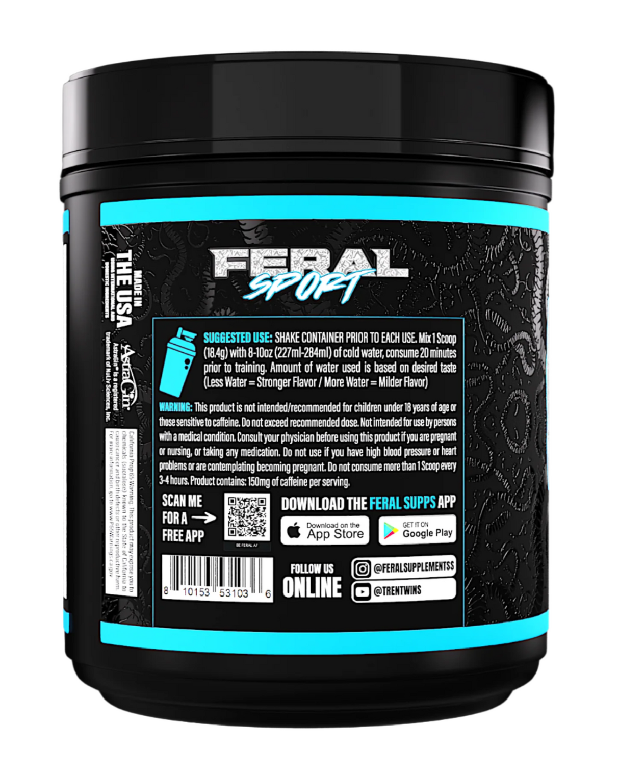 FERAL SPORT - - "PRIMAL" - - PRE WORKOUT