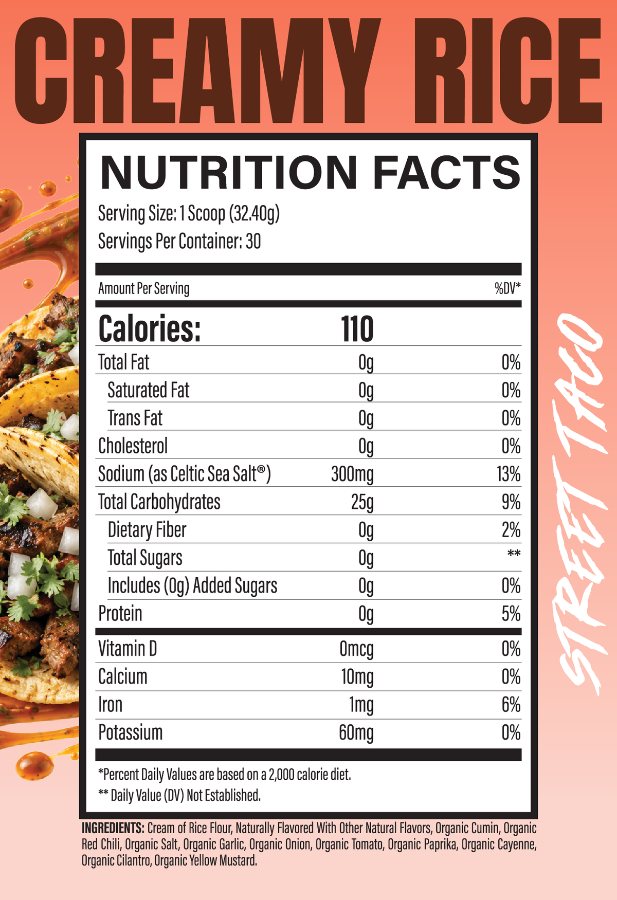 CREAMY RICE / Gluten & Dairy Free = (30) Servings