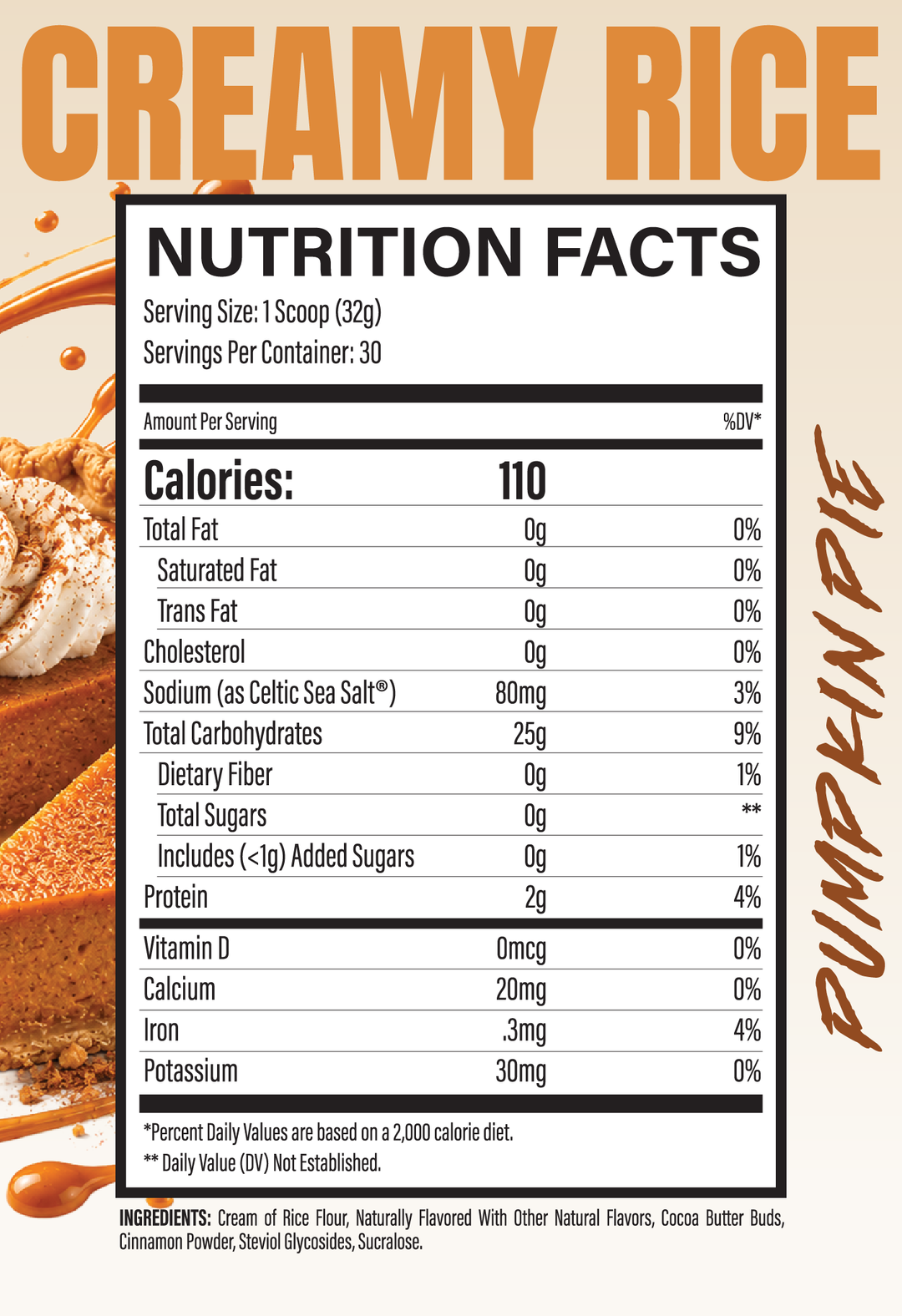 CREAMY RICE / Gluten & Dairy Free = (30) Servings